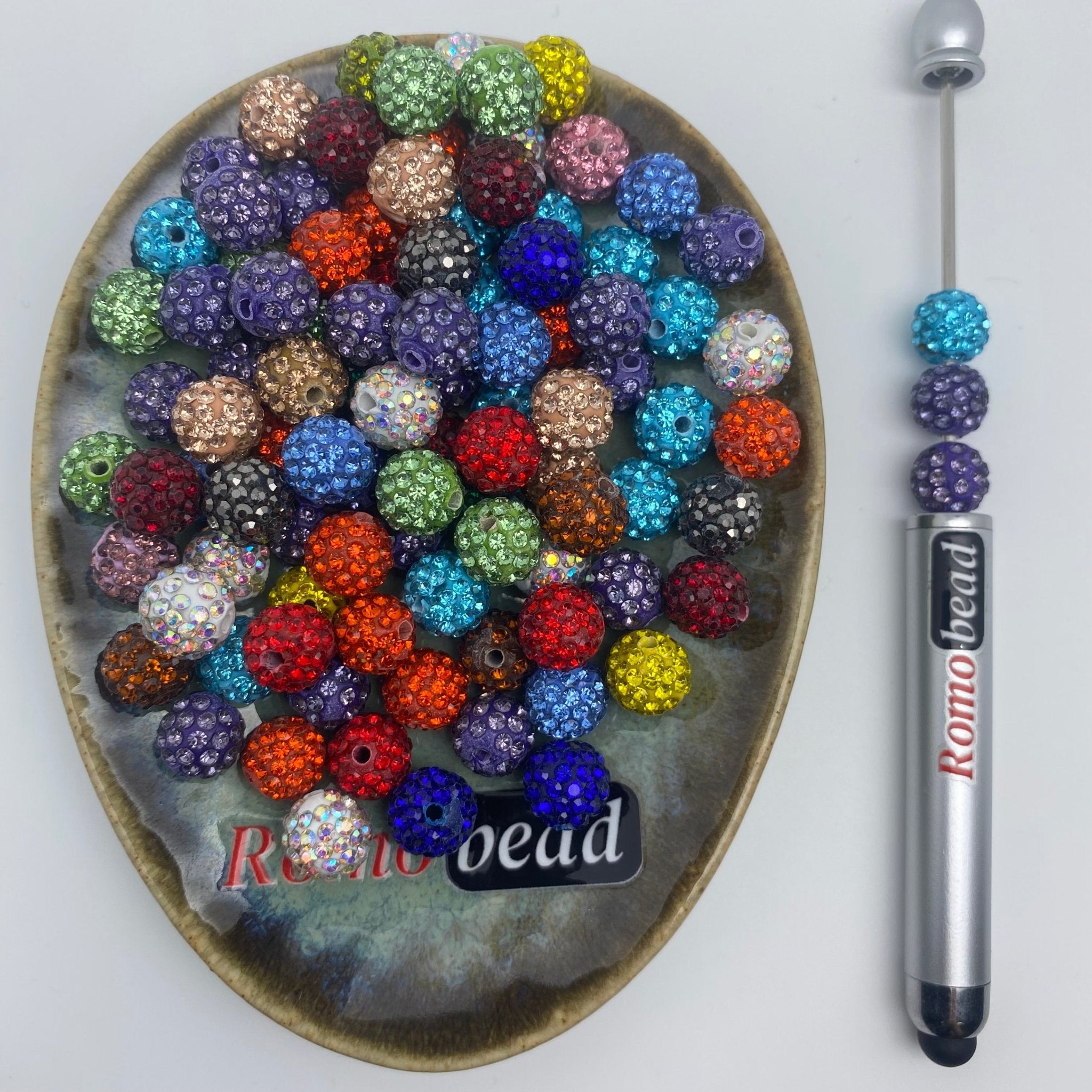 132. Rhinestone round beads 10mm - Romo bead